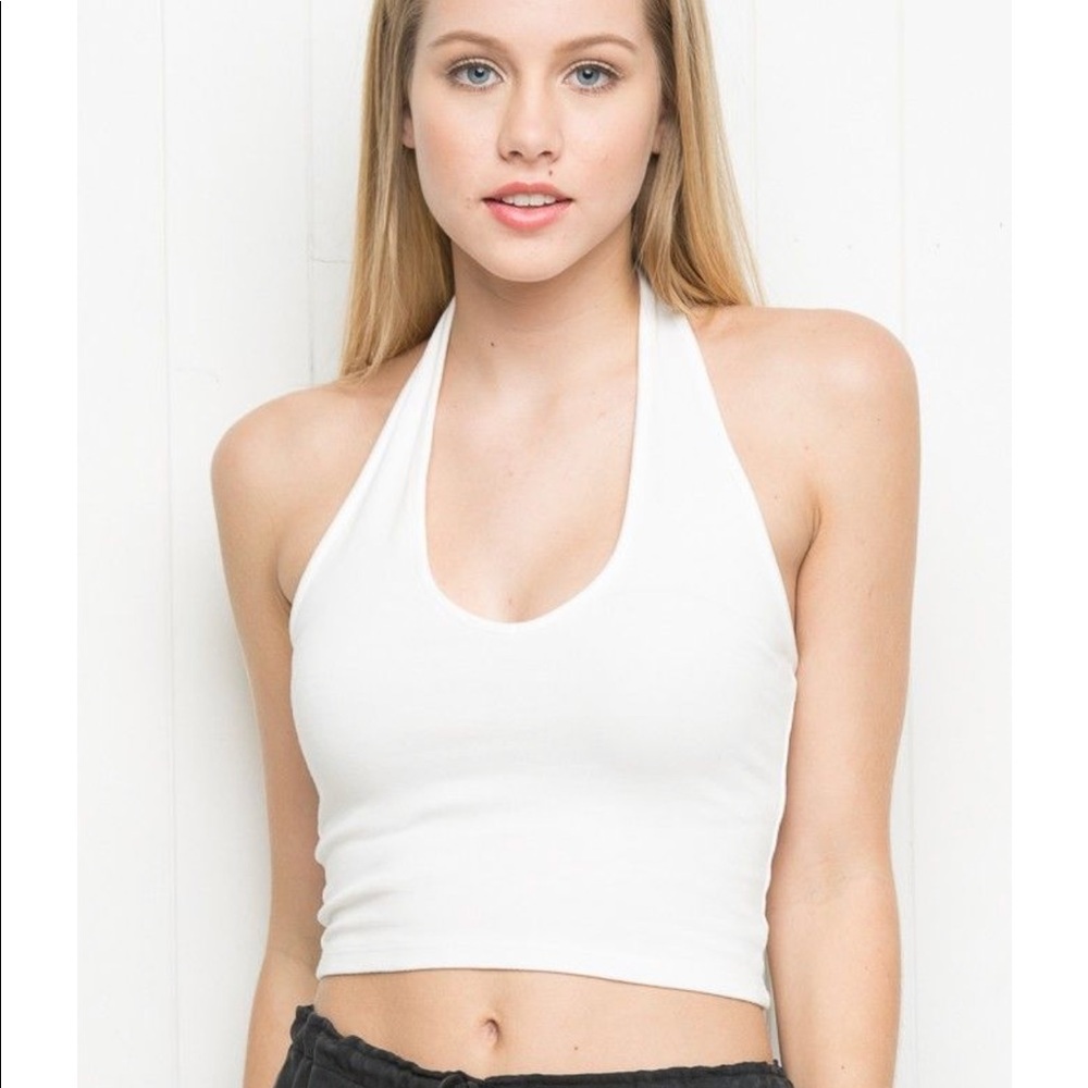 Brandy Melville white halter top